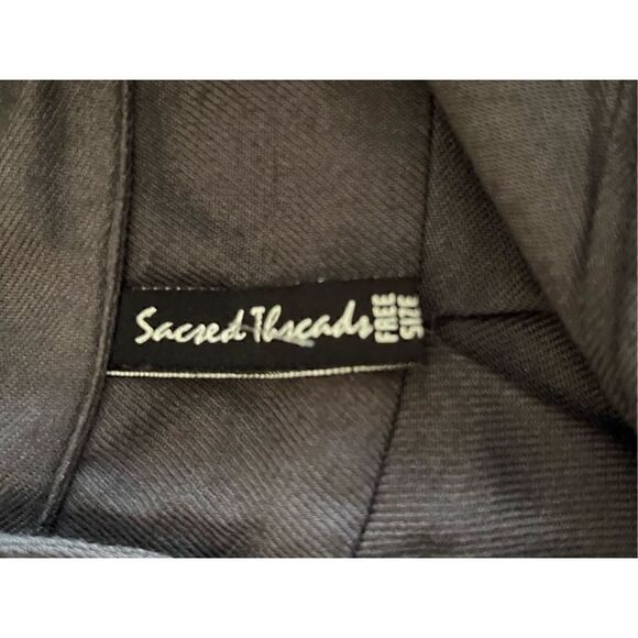 Sacred threads gray sequin button up long sleeve free size hi low blouse - Picture 6 of 7